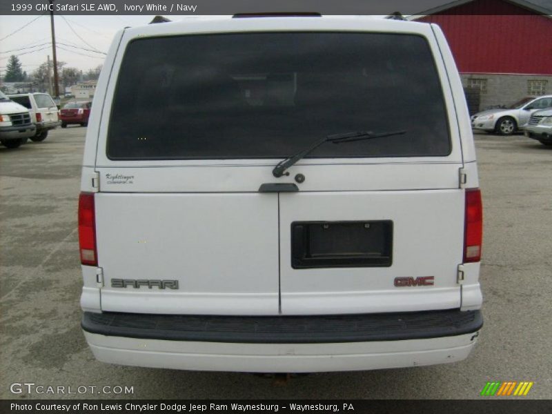 Ivory White / Navy 1999 GMC Safari SLE AWD