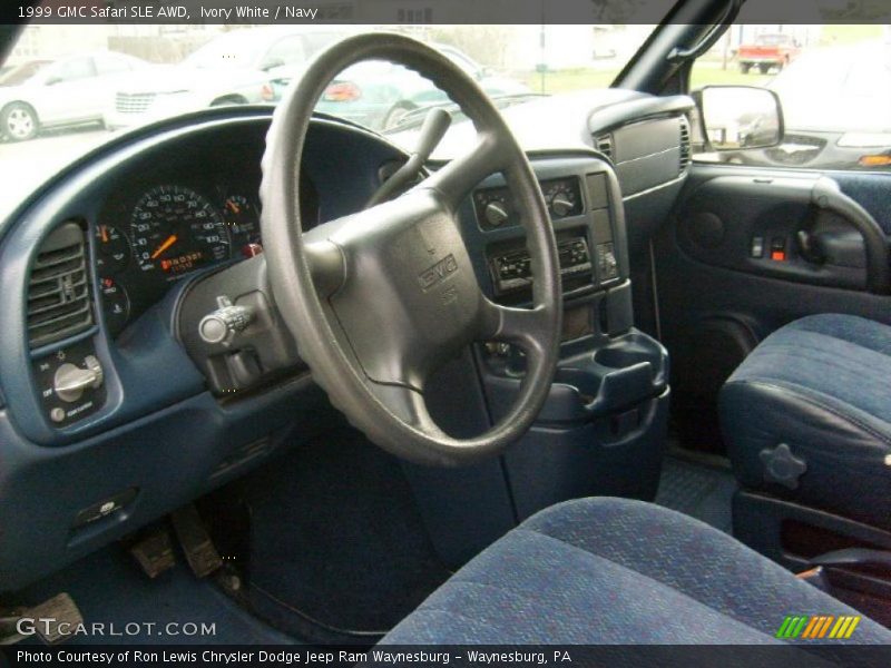 Ivory White / Navy 1999 GMC Safari SLE AWD