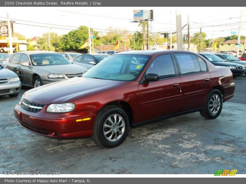 Redfire Metallic / Gray 2003 Chevrolet Malibu Sedan