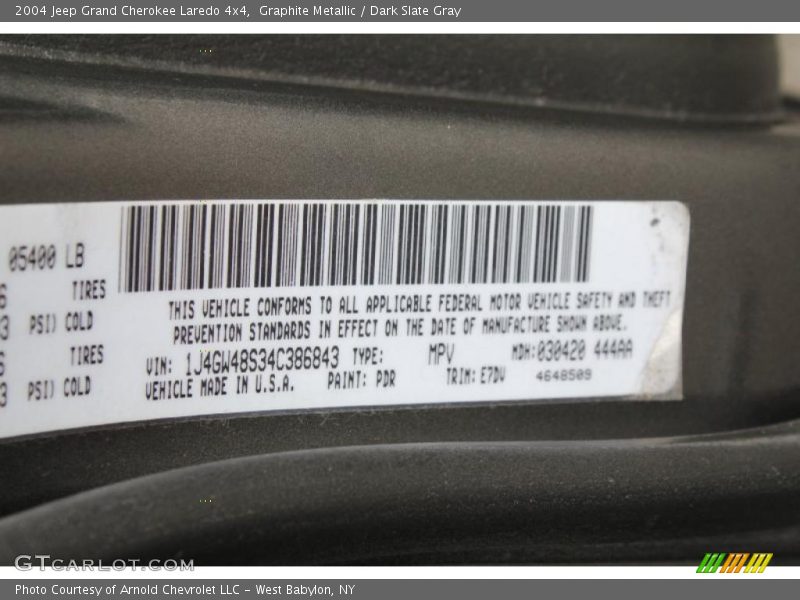 Graphite Metallic / Dark Slate Gray 2004 Jeep Grand Cherokee Laredo 4x4