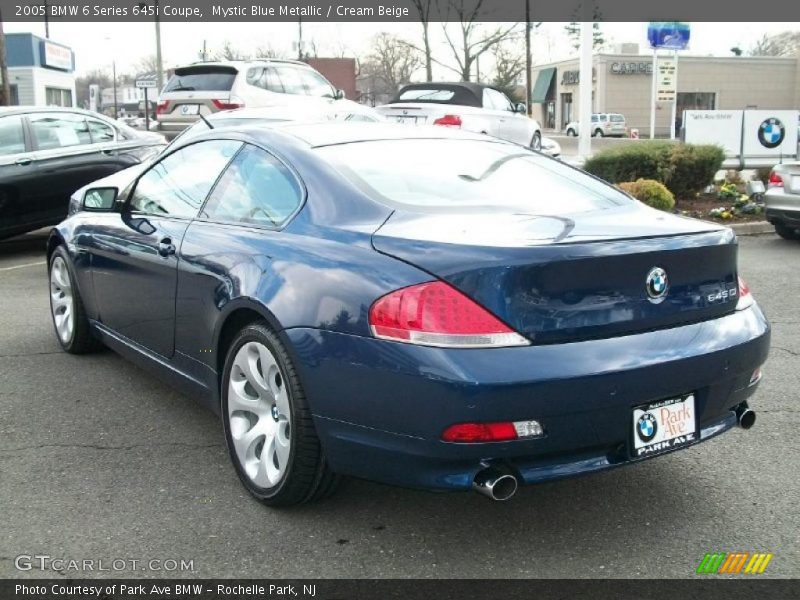 Mystic Blue Metallic / Cream Beige 2005 BMW 6 Series 645i Coupe