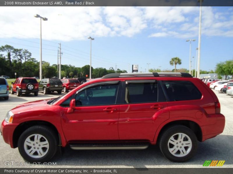 Rave Red / Black 2008 Mitsubishi Endeavor LS AWD