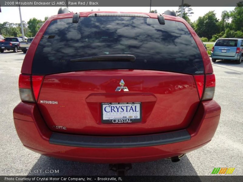 Rave Red / Black 2008 Mitsubishi Endeavor LS AWD