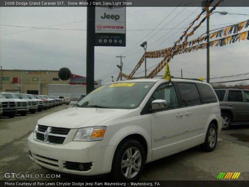 Stone White / Dark Slate/Light Shale 2008 Dodge Grand Caravan SXT