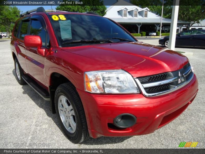 Rave Red / Black 2008 Mitsubishi Endeavor LS AWD