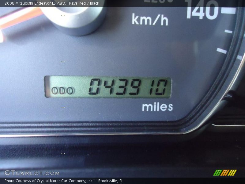 Rave Red / Black 2008 Mitsubishi Endeavor LS AWD