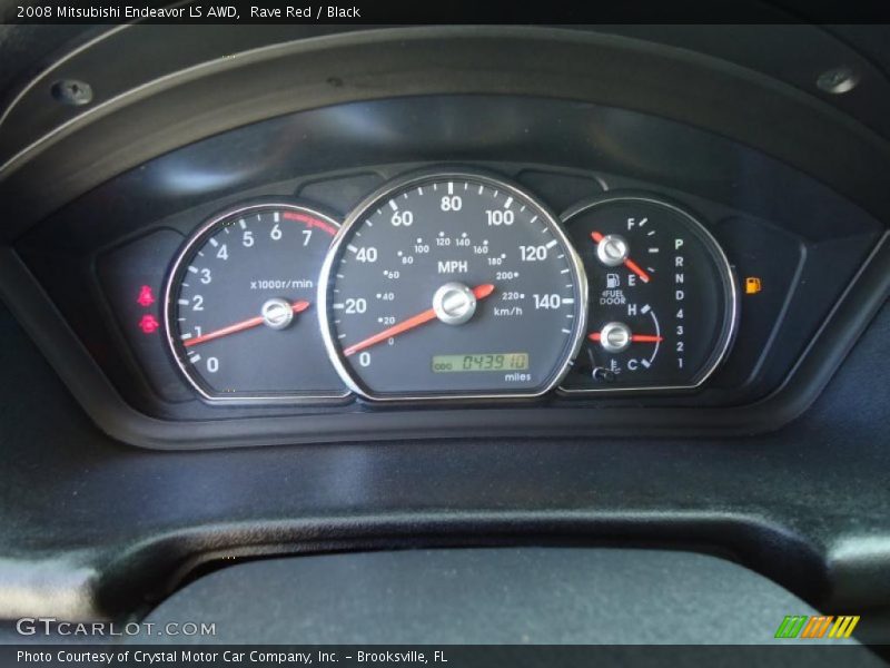 Rave Red / Black 2008 Mitsubishi Endeavor LS AWD