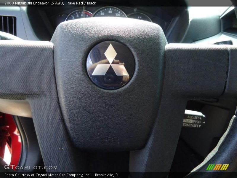 Rave Red / Black 2008 Mitsubishi Endeavor LS AWD