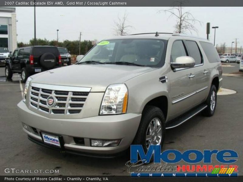 Gold Mist / Cocoa/Light Cashmere 2007 Cadillac Escalade ESV AWD