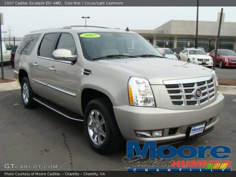 Gold Mist / Cocoa/Light Cashmere 2007 Cadillac Escalade ESV AWD