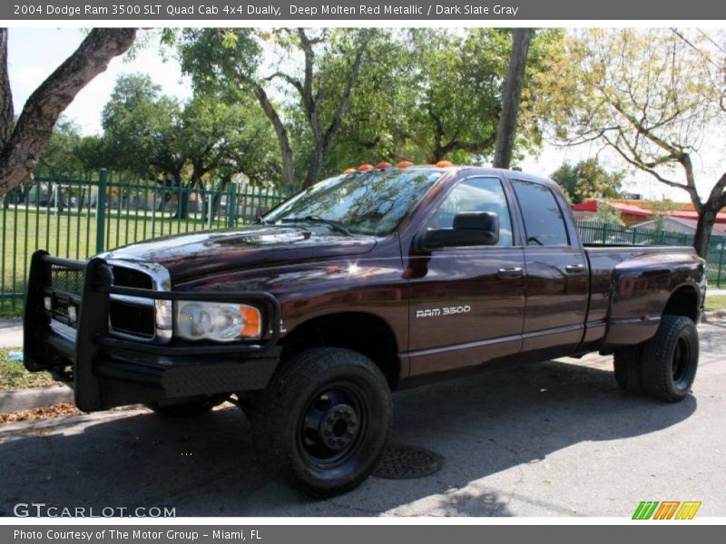 Deep Molten Red Metallic / Dark Slate Gray 2004 Dodge Ram 3500 SLT Quad Cab 4x4 Dually
