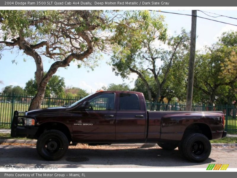 Deep Molten Red Metallic / Dark Slate Gray 2004 Dodge Ram 3500 SLT Quad Cab 4x4 Dually