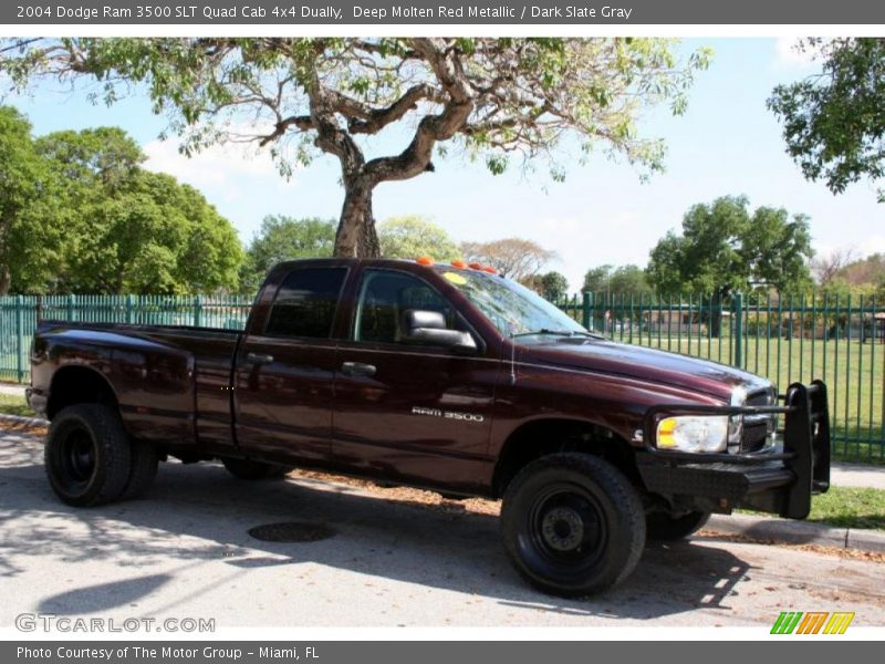 Deep Molten Red Metallic / Dark Slate Gray 2004 Dodge Ram 3500 SLT Quad Cab 4x4 Dually
