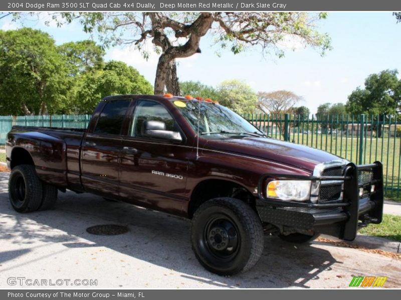 Deep Molten Red Metallic / Dark Slate Gray 2004 Dodge Ram 3500 SLT Quad Cab 4x4 Dually