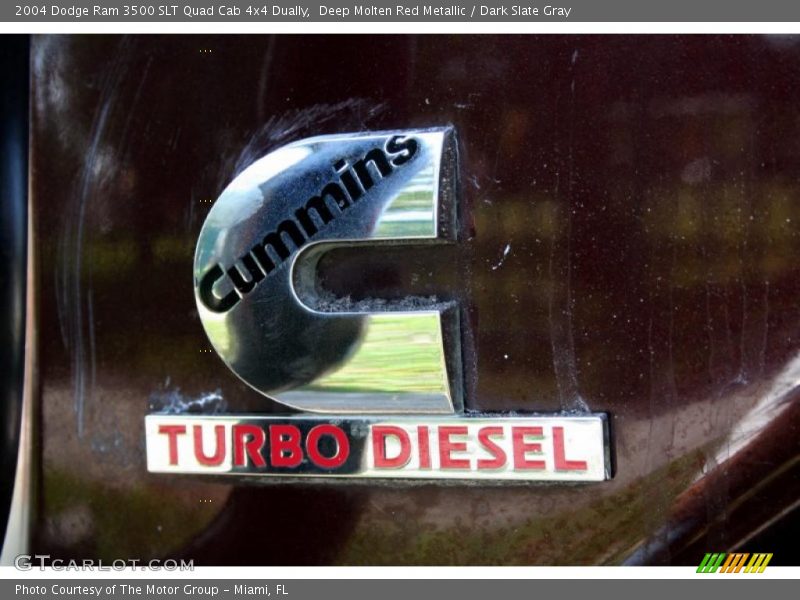 Deep Molten Red Metallic / Dark Slate Gray 2004 Dodge Ram 3500 SLT Quad Cab 4x4 Dually