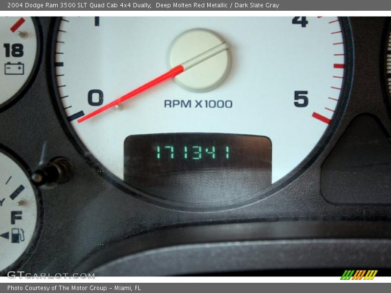 Deep Molten Red Metallic / Dark Slate Gray 2004 Dodge Ram 3500 SLT Quad Cab 4x4 Dually