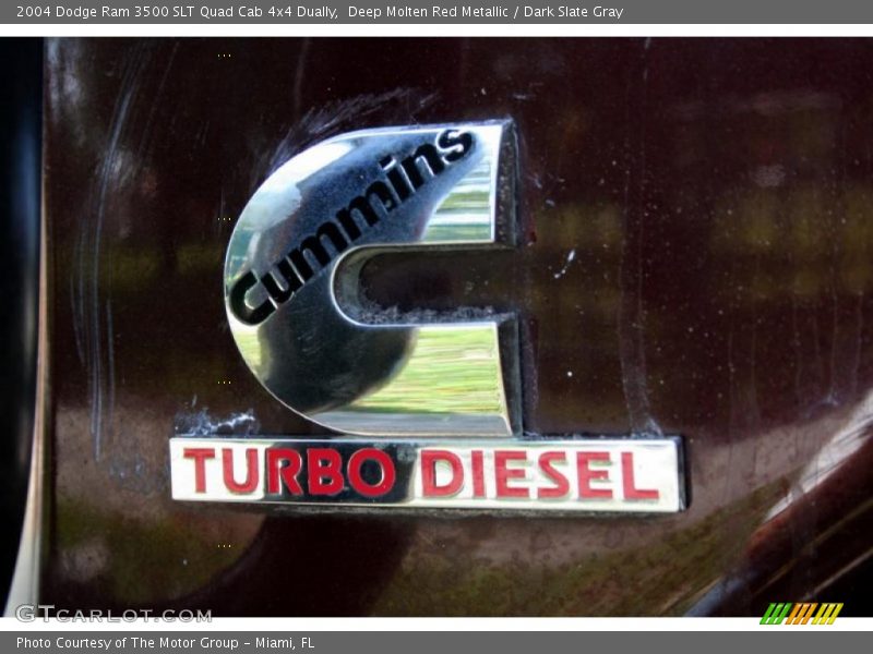 Deep Molten Red Metallic / Dark Slate Gray 2004 Dodge Ram 3500 SLT Quad Cab 4x4 Dually