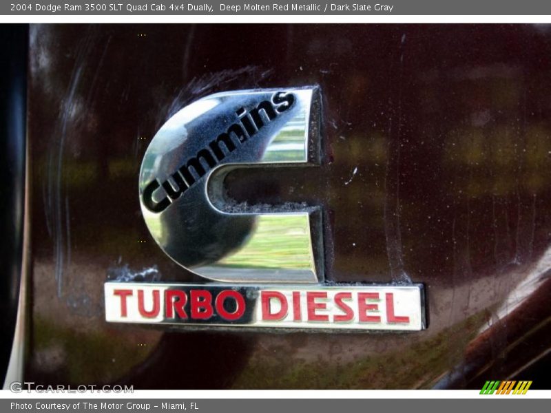 Deep Molten Red Metallic / Dark Slate Gray 2004 Dodge Ram 3500 SLT Quad Cab 4x4 Dually