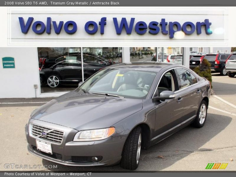 Titanium Gray Metallic / Anthracite Black 2008 Volvo S80 T6 AWD
