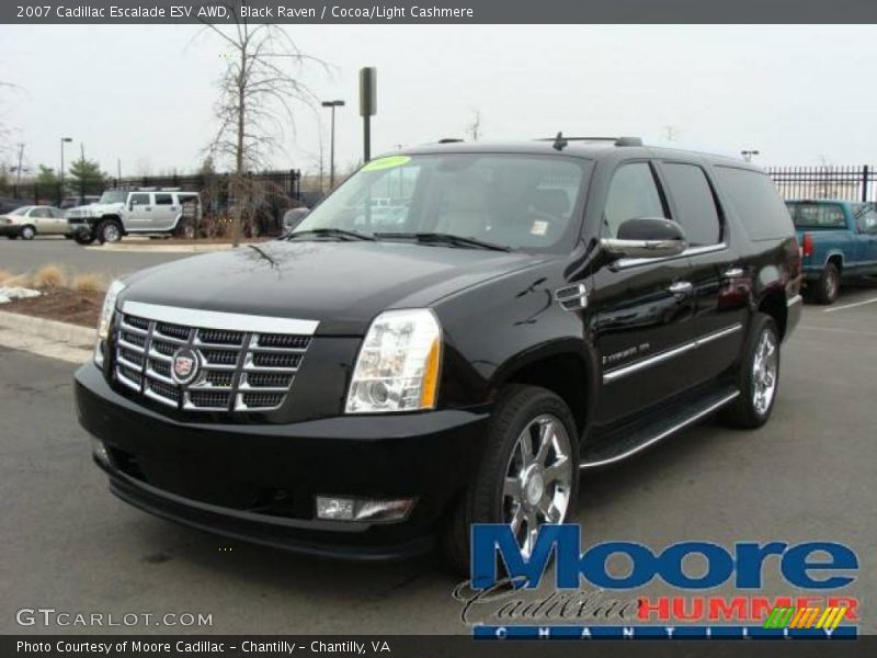 Black Raven / Cocoa/Light Cashmere 2007 Cadillac Escalade ESV AWD