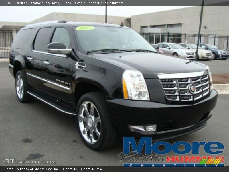 Black Raven / Cocoa/Light Cashmere 2007 Cadillac Escalade ESV AWD