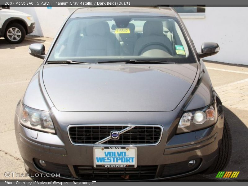 Titanium Gray Metallic / Dark Beige/Quartz 2007 Volvo S40 T5 AWD