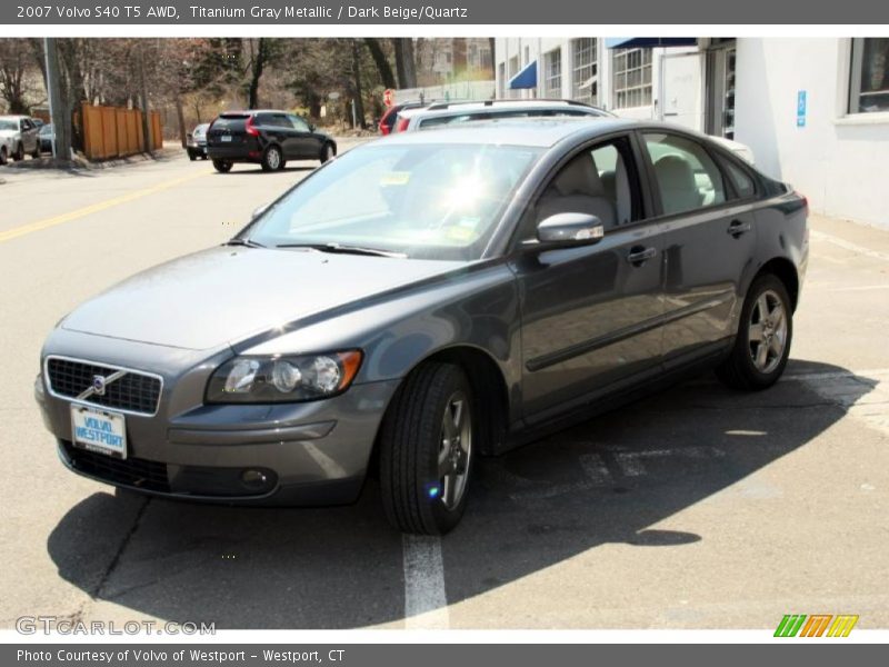 Titanium Gray Metallic / Dark Beige/Quartz 2007 Volvo S40 T5 AWD