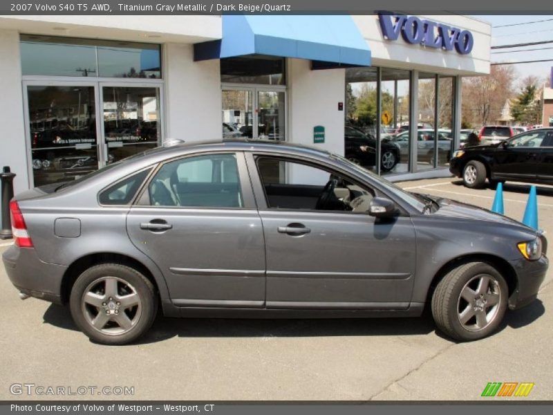 Titanium Gray Metallic / Dark Beige/Quartz 2007 Volvo S40 T5 AWD