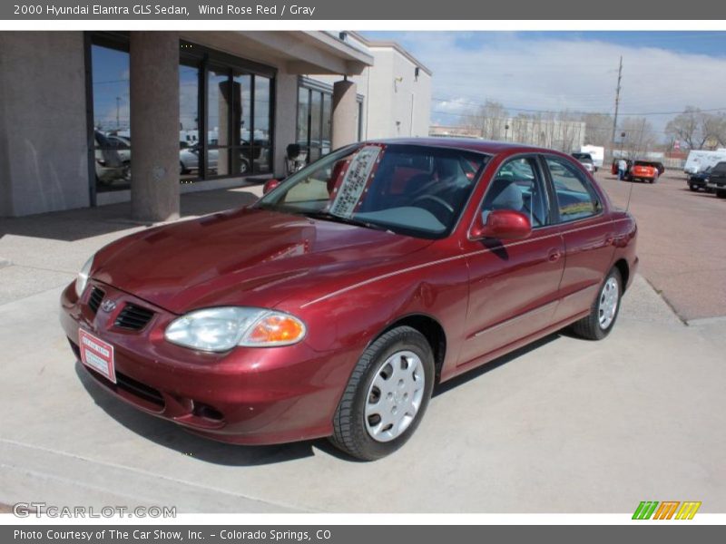 Wind Rose Red / Gray 2000 Hyundai Elantra GLS Sedan