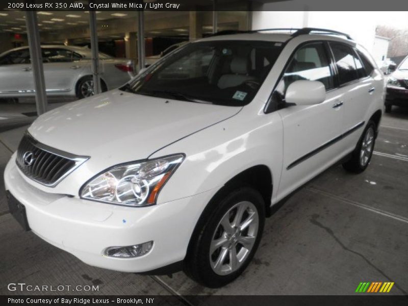 Crystal White Mica / Light Gray 2009 Lexus RX 350 AWD