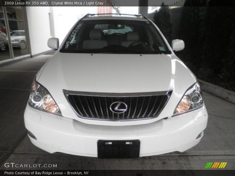 Crystal White Mica / Light Gray 2009 Lexus RX 350 AWD