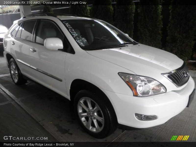 Crystal White Mica / Light Gray 2009 Lexus RX 350 AWD