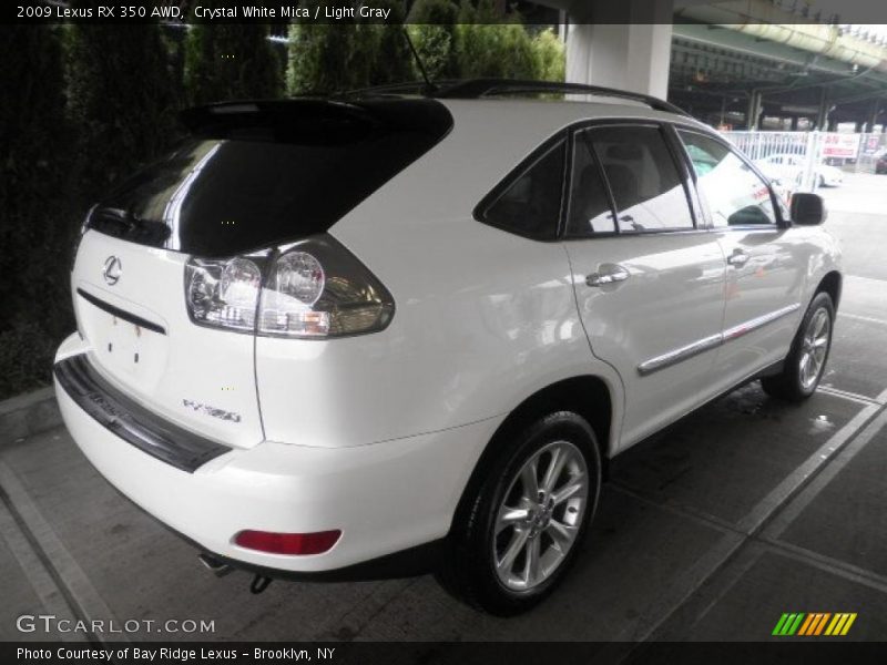 Crystal White Mica / Light Gray 2009 Lexus RX 350 AWD