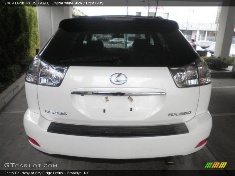 Crystal White Mica / Light Gray 2009 Lexus RX 350 AWD