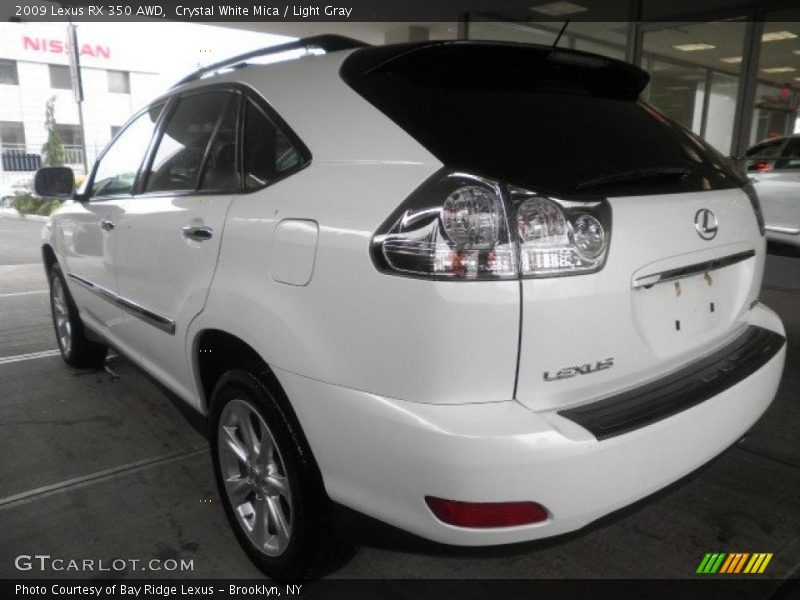 Crystal White Mica / Light Gray 2009 Lexus RX 350 AWD