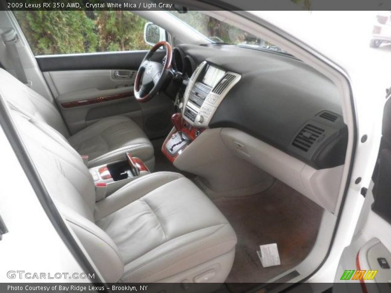 Crystal White Mica / Light Gray 2009 Lexus RX 350 AWD