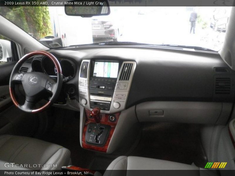 Crystal White Mica / Light Gray 2009 Lexus RX 350 AWD
