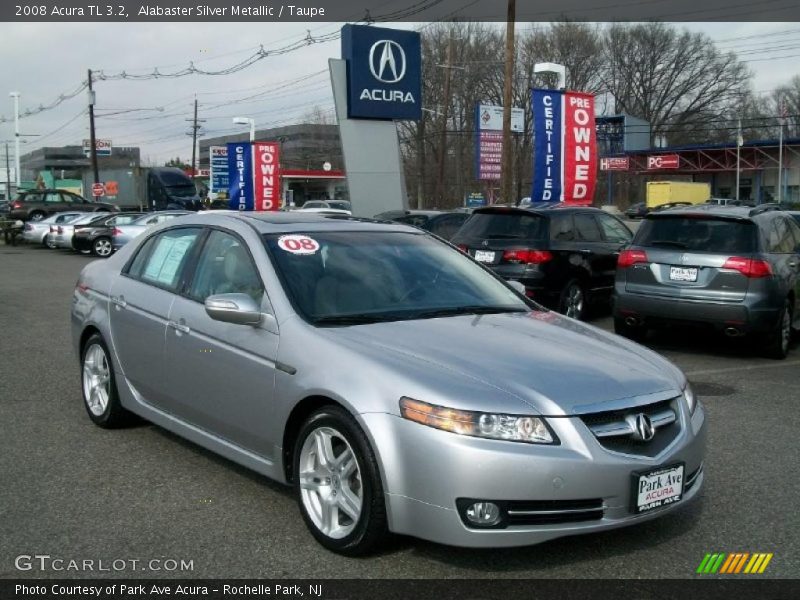 Alabaster Silver Metallic / Taupe 2008 Acura TL 3.2