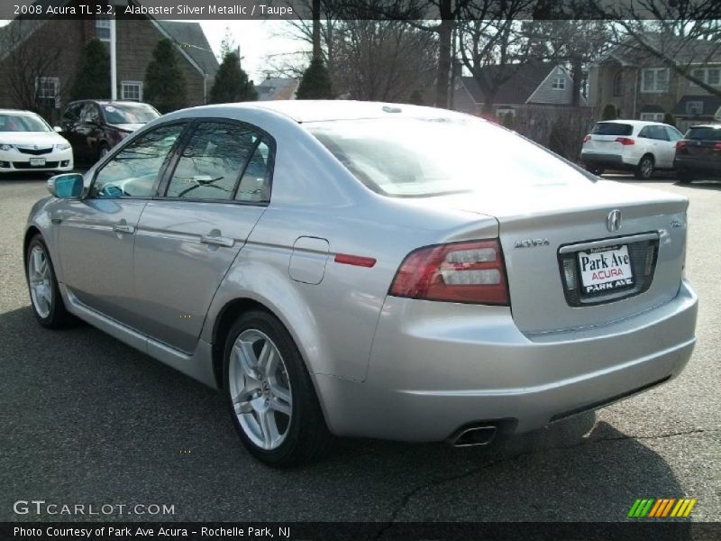 Alabaster Silver Metallic / Taupe 2008 Acura TL 3.2