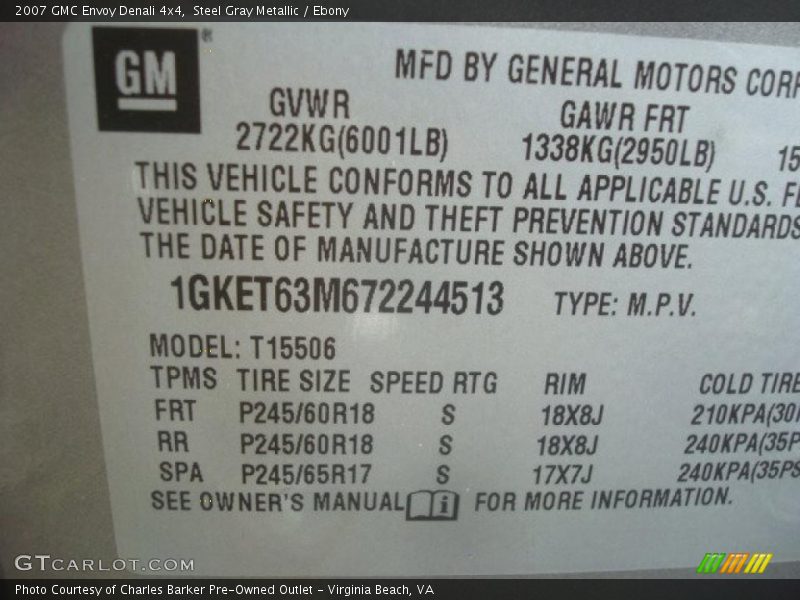 Steel Gray Metallic / Ebony 2007 GMC Envoy Denali 4x4