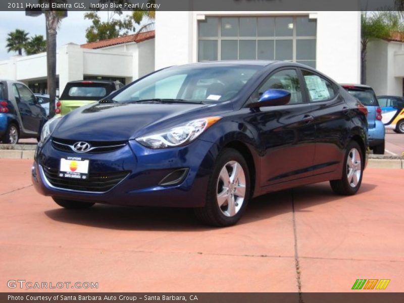 Indigo Blue Pearl / Gray 2011 Hyundai Elantra GLS