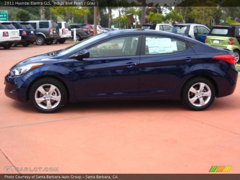 Indigo Blue Pearl / Gray 2011 Hyundai Elantra GLS
