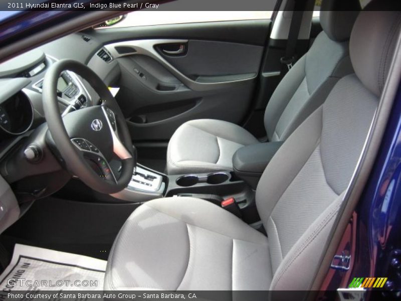 Indigo Blue Pearl / Gray 2011 Hyundai Elantra GLS
