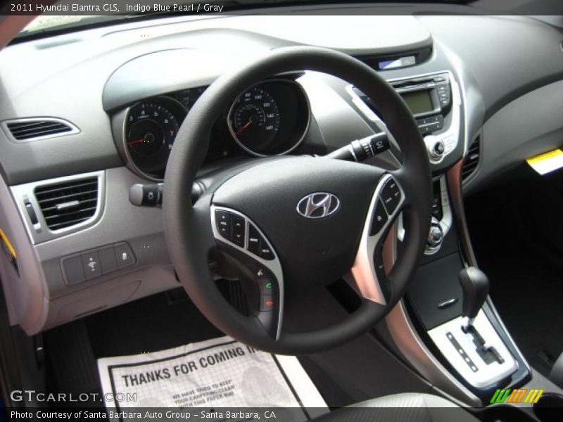 Indigo Blue Pearl / Gray 2011 Hyundai Elantra GLS