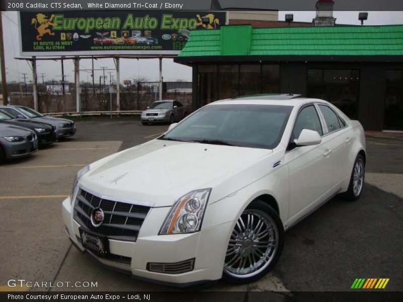 White Diamond Tri-Coat / Ebony 2008 Cadillac CTS Sedan