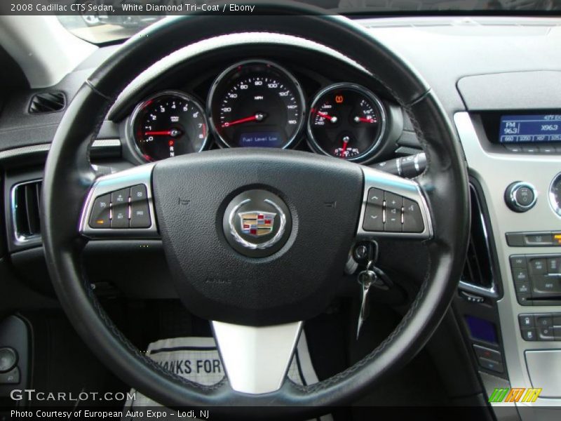 White Diamond Tri-Coat / Ebony 2008 Cadillac CTS Sedan