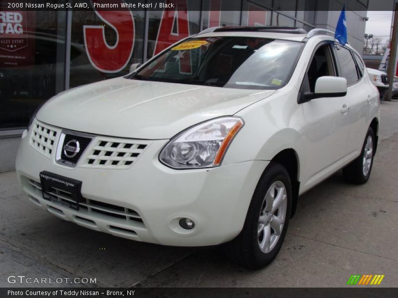 Phantom White Pearl / Black 2008 Nissan Rogue SL AWD