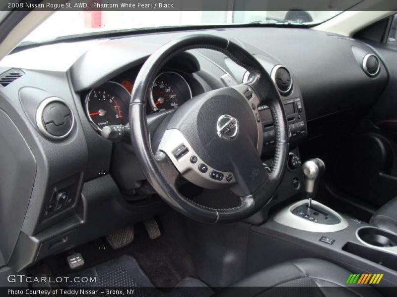 Phantom White Pearl / Black 2008 Nissan Rogue SL AWD