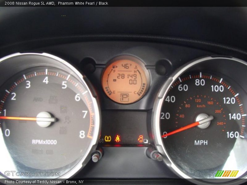 Phantom White Pearl / Black 2008 Nissan Rogue SL AWD
