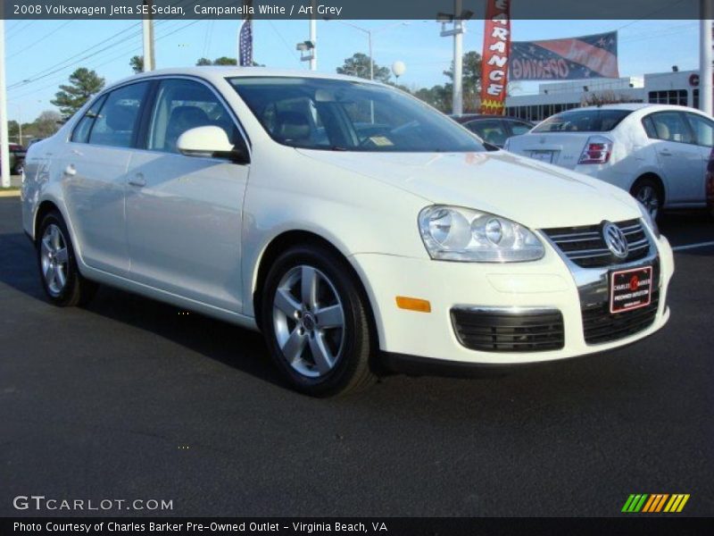Campanella White / Art Grey 2008 Volkswagen Jetta SE Sedan